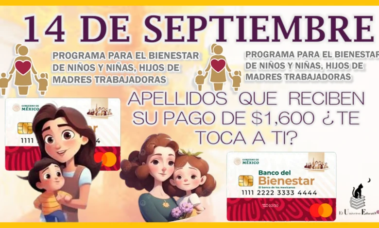 14  DE SEPTIEMBRE | APELLIDOS PATERNOS QUE RECIBEN SU PAGO DE $1,600 PESOS… ¿TE TOCA A TI?