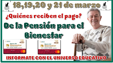 18, 19, 20 Y 21 de marzo | ¿Quiénes reciben el pago de la Pensión para el Bienestar?