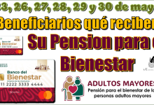 23, 26, 27, 28, 29 y 30 de mayo | Beneficiarios qué reciben su Pensión para el Bienestar