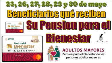 23, 26, 27, 28, 29 y 30 de mayo | Beneficiarios qué reciben su Pensión para el Bienestar