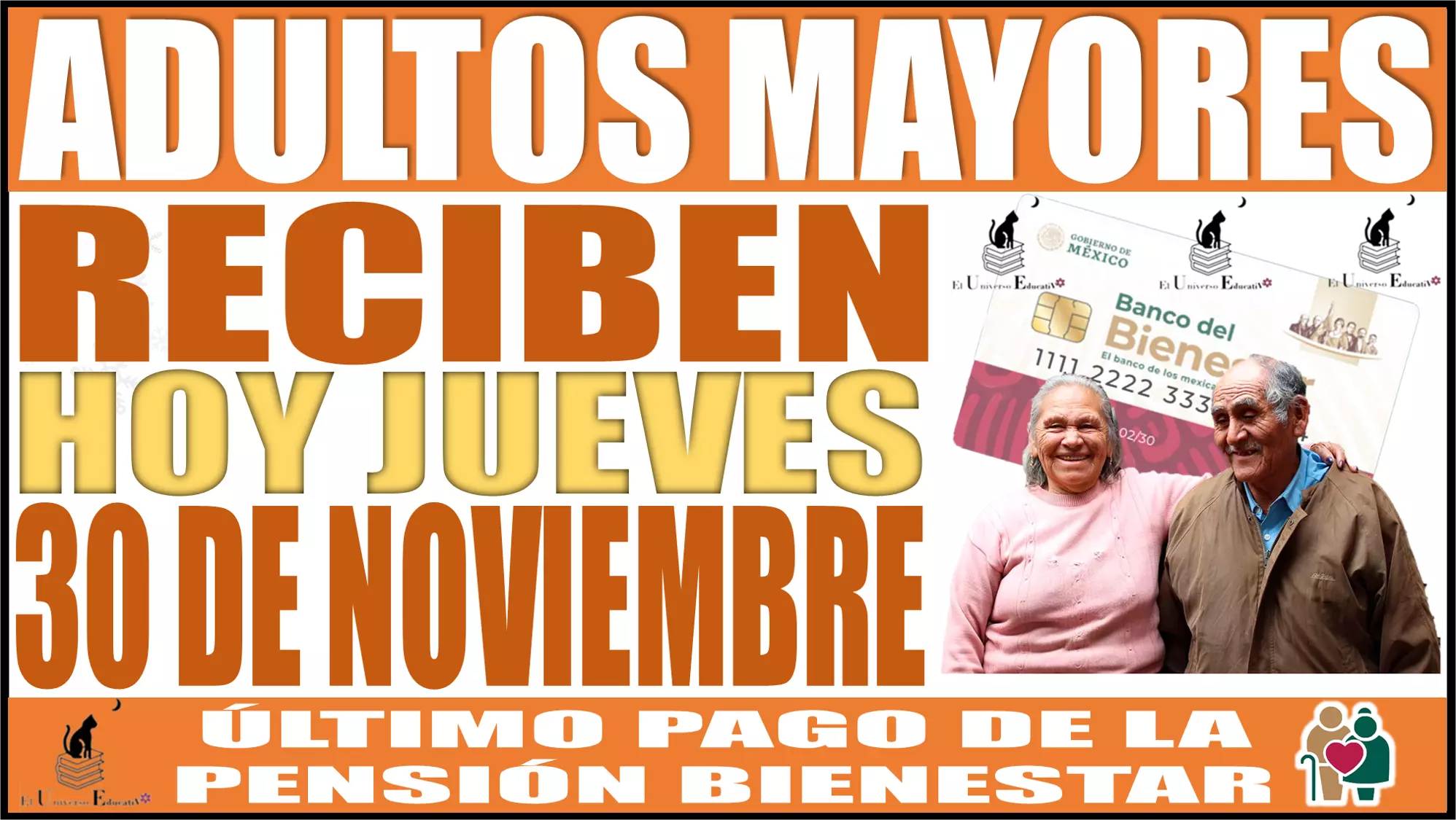  🚨📢🤑👴👵 Adultos Mayores que reciben el día de hoy jueves 30 de noviembre su pago último de la Pensión Bienestar 🚨📢🤑👴👵