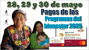 28, 29 y 30 de mayo | Pagos de los programas del bienestar 2025 