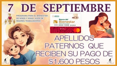 7 DE SEPTIEMBRE | APELLIDOS PATERNOS QUE RECIBEN SU PAGO DE $1,600 PESOS...¿QUIÉNES SON?