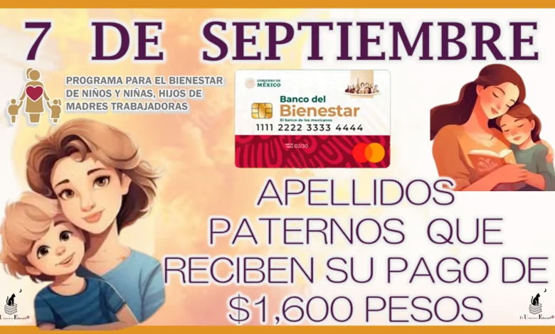 7 DE SEPTIEMBRE | APELLIDOS PATERNOS QUE RECIBEN SU PAGO DE $1,600 PESOS...¿QUIÉNES SON?