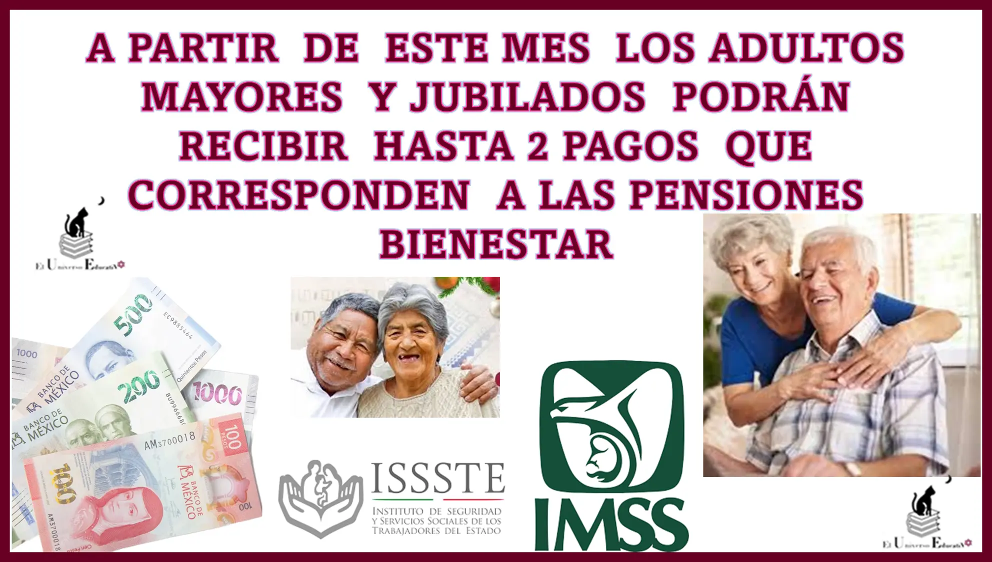 A PARTIR DE ESTE MES LOS ADULTOS MAYORES Y JUBILADOS PODRÁN RECIBIR HASTA 2 PAGOS QUE CORRESPONDE A LAS PENSIONES BIENESTAR | DETALLES AQUÍ.