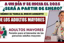 A UN DÍA Y SE INICIA EL 2025 SERÁ A PARTIR DE ENERO CUÁNDO SE TENGA EL NUEVO AUMENTO PARA LOS ADULTOS MAYORES