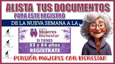 ALISTA TUS DOCUMENTOS PARA ESTE REGISTRO DE LA NUEVA SEMANA A LA PENSIÓN MUJERES BIENESTAR 