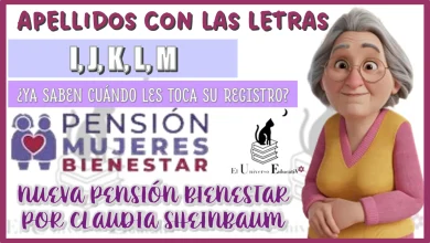 APELLIDOS CON LAS LETRAS I, J, K, L, M ¿YA SABEN CUÁNDO LES TOCA SU REGISTRO?… NUEVA PENSIÓN BIENESTAR POR CLAUDIA SHEINBAUM 