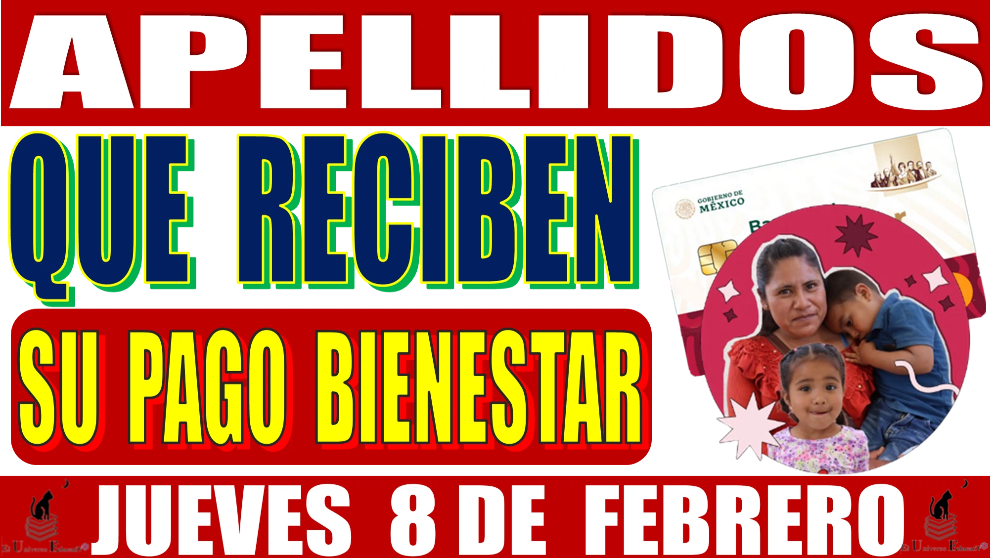 APELLIDOS QUE RECIBEN SU PAGO BIENESTAR | JUEVES 8 DE FEBRERO | APOYO PARA MADRES TRABAJADORAS 