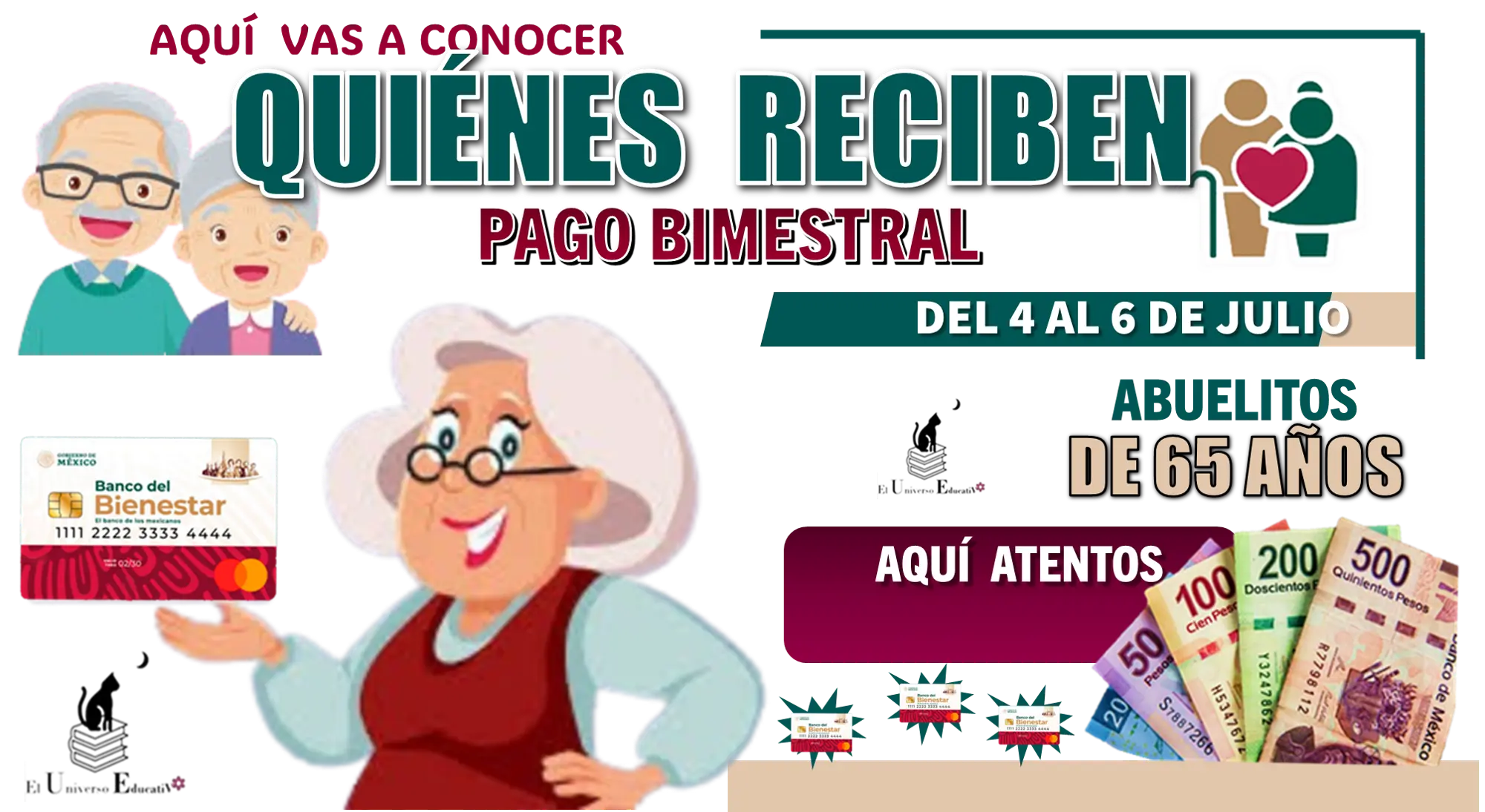 AQUÍ VAS A CONOCER QUIÉNES RECIBEN PAGO BIENESTAR DEL 4 AL 6 DE JULIO ABUELITOS DE 65 AÑOS AQUÍ ATENTOS  (1)