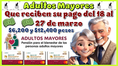 Adultos Mayores que reciben su pago del 18 al 27 de marzo | $6,200 y $12,400 pesos 