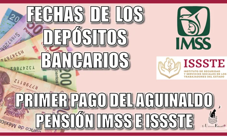 Aquí vas a conocer las fechas de los depósitos bancarios para el primer pago del aguinaldo para los pensionados del IMSS e ISSSTE