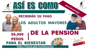 Así es como recibirán su pago los adultos mayores | $6,000 pesos de la Pensión para el Bienestar 2024