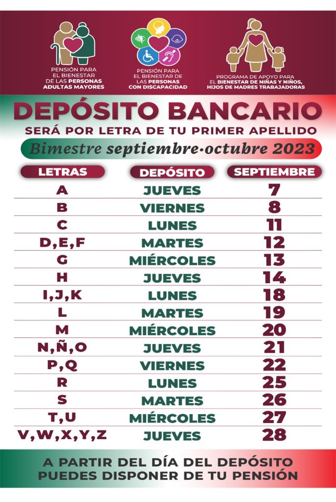 Calendario Oficial de la Secretaria del Bienestar 