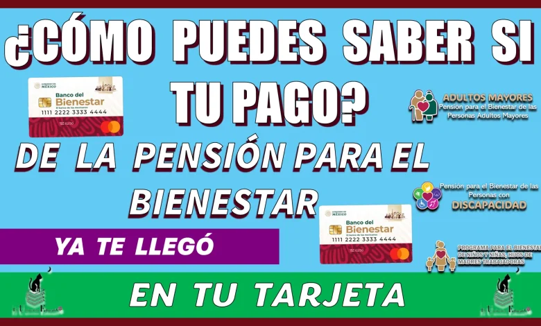 ¿CÓMO PUEDES SABER SI TU PAGO DE LA PENSIÓN PARA EL BIENESTAR YA TE LLEGÓ EN TU TARJETA?