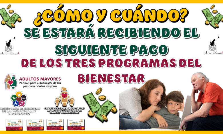 CÓMO Y CUÁNDO SE ESTARÁ RECIBIENDO EL SIGUIENTE PAGO DE LOS TRES PROGRAMAS DEL BIENESTAR