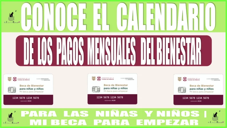 CONOCE EL CALENDARIO DE LOS PAGOS MENSUALES DEL BIENESTAR PARA LAS NIÑAS Y NIÑOS | MI BECA PARA EMPEZAR | 2024 