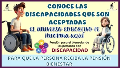 CONOCE LAS DISCAPACIDADES QUE SON ACEPTADAS PARA QUE LA PERSONA RECIBA LA PENSIÓN BIENESTAR