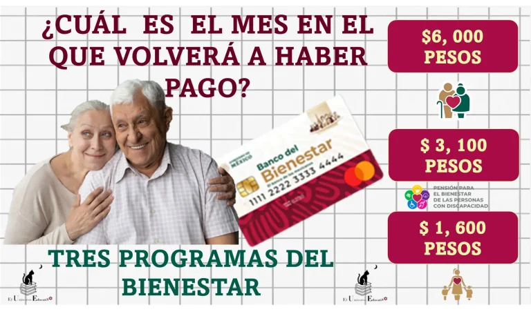 ¿CUÁL ES EL MES EN EL QUE VOLVERÁ A HABER PAGO? | TRES PROGRAMAS DEL BIENESTAR | INFORMACIÓN COMPLETA AQUÍ 