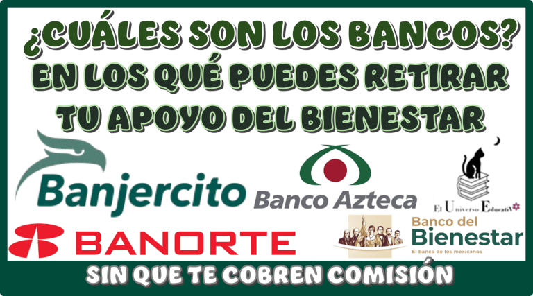 ¿CUÁLES SON LOS BANCOS EN LOS QUÉ PUEDES RETIRAR TU APOYO DEL BIENESTAR SIN QUE TE COBREN COMISIÓN?