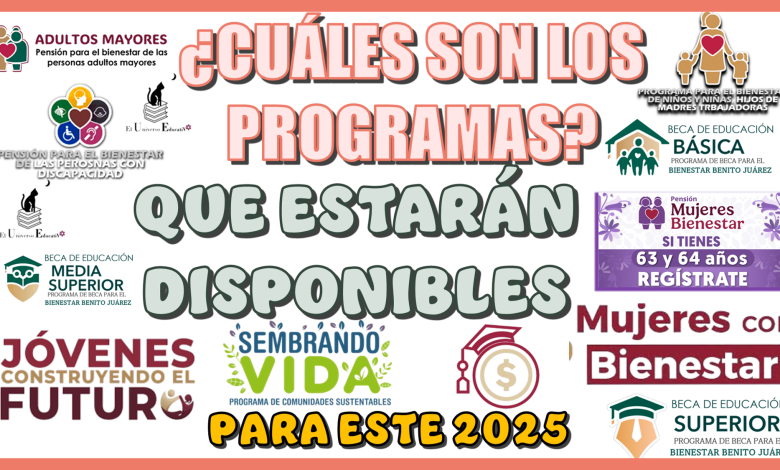 CUÁLES SON LOS PROGRAMAS QUÉ ESTARÁN DISPONIBLES PARA ESTE 2025