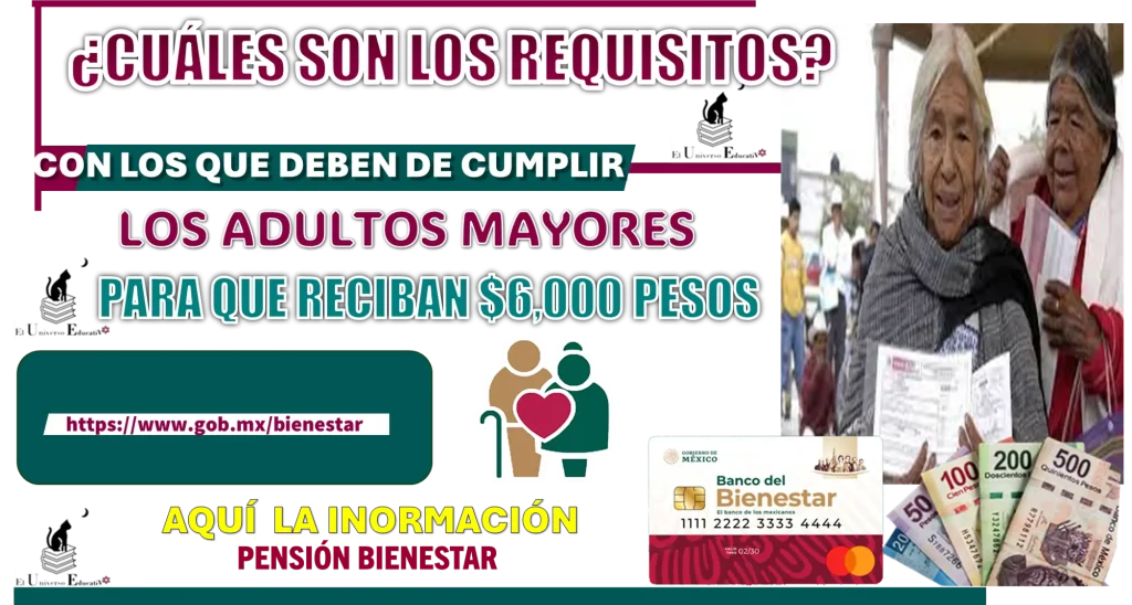 ¿CUÁLES SON LOS REQUISITOS CON LOS QUE DEBEN DE CUMPLIR LOS ADULTOS MAYORES PARA QUE RECIBAN $6,000 PESOS? | PENSIÓN BIENESTAR