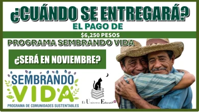 CUÁNDO SE ENTREGARÁ EL PAGO DE $6,250 PESOS DEL PROGRAMA SEMBRANDO VIDA SERÁ EN NOVIEMBRE