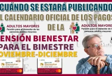 ¿CUÁNDO SE ESTARÁ PUBLICANDO EL CALENDARIO OFICIAL DE LOS PAGOS DE LA PENSIÓN BIENESTAR PARA EL BIMESTRE DE NOVIEMBRE-DICIEMBRE? 