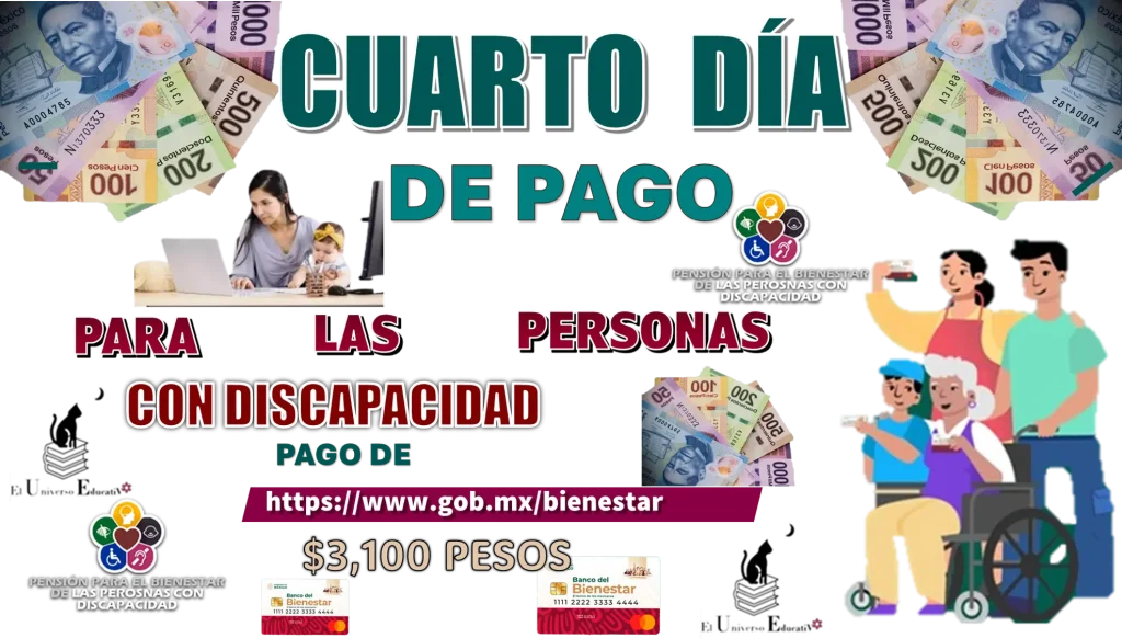 CUARTO DÍA DE PAGO PARA LAS PERSONAS CON DISCAPACIDAD | PAGO DE $3,100 PESOS 