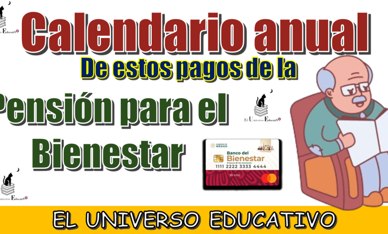Calendario anual de estos pagos de la Pensión para el Bienestar…