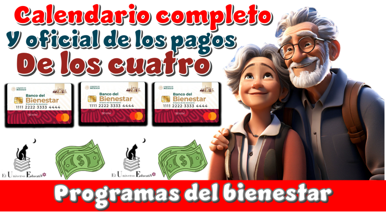 Calendario completo y oficial de los pagos de los cuatro programas del bienestar