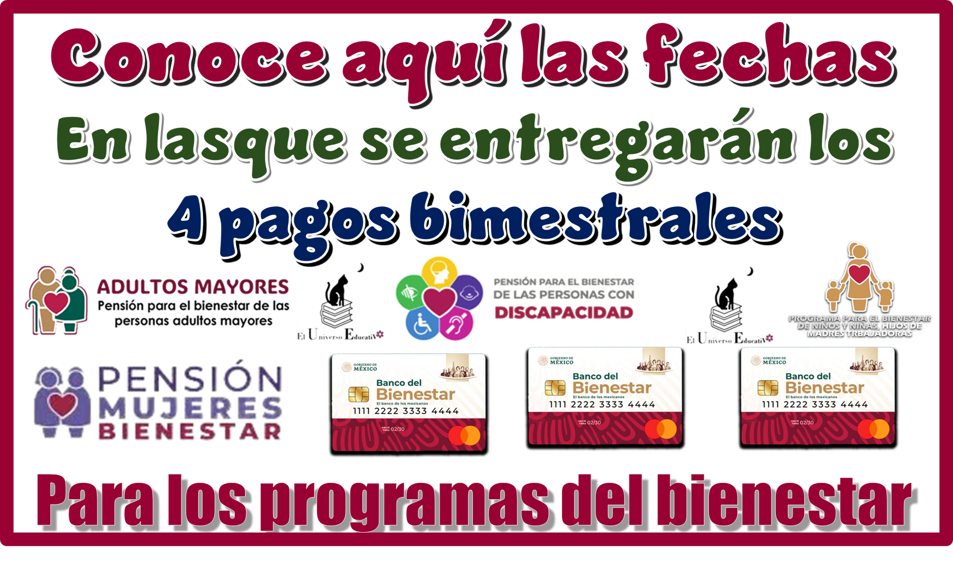 Conoce aquí las fechas en las que se entregarán los 4 pagos bimestrales para los programas del bienestar