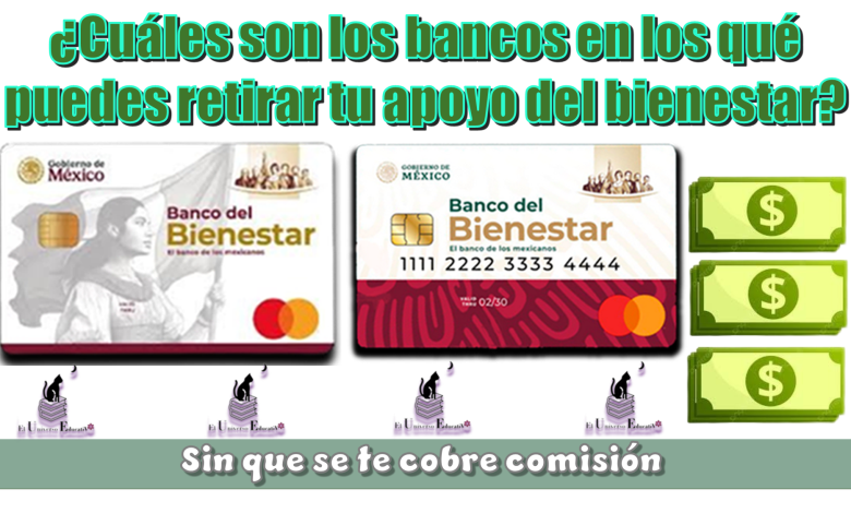 ¿Cuáles son los bancos en los qué puedes retirar tu apoyo del bienestar sin que se te cobre comisión?
