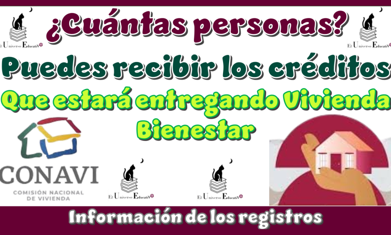 ¿Cuántas personas pueden recibir los créditos que estará entregando Vivienda Bienestar? | Información de los registros 