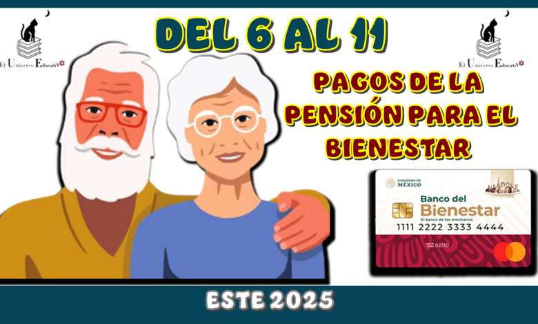 DEL 6 AL 11 PAGOS DE LA PENSIÓN PARA EL BIENESTAR ESTE 2025 