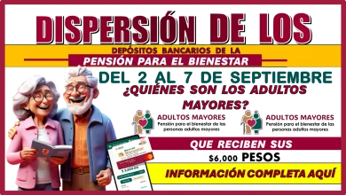 DISPERSIÓN DE LOS DEPÓSITOS BANCARIOS DE LA PENSIÓN PARA EL BIENESTAR DEL 2 AL 7 DE SEPTIEMBRE… ¿QUIÉNES SON LOS ADULTOS MAYORES QUE RECIBEN SUS $6,000 PESOS?