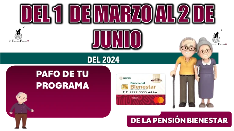 Del 1 de marzo al 2 de junio del 2024 no habrá pago de tu programa de la Pensión Bienestar 
