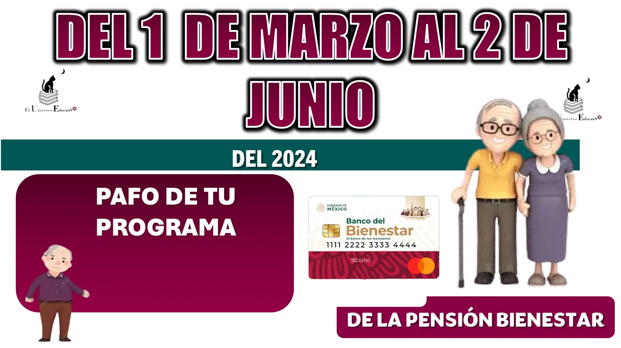 Del 1 de marzo al 2 de junio del 2024 no habrá pago de tu programa de la Pensión Bienestar 
