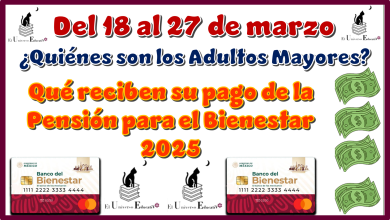 Del 18 al 27 de marzo Quiénes son los Adultos Mayores qué reciben su pago de la Pensión para el Bienestar 2025