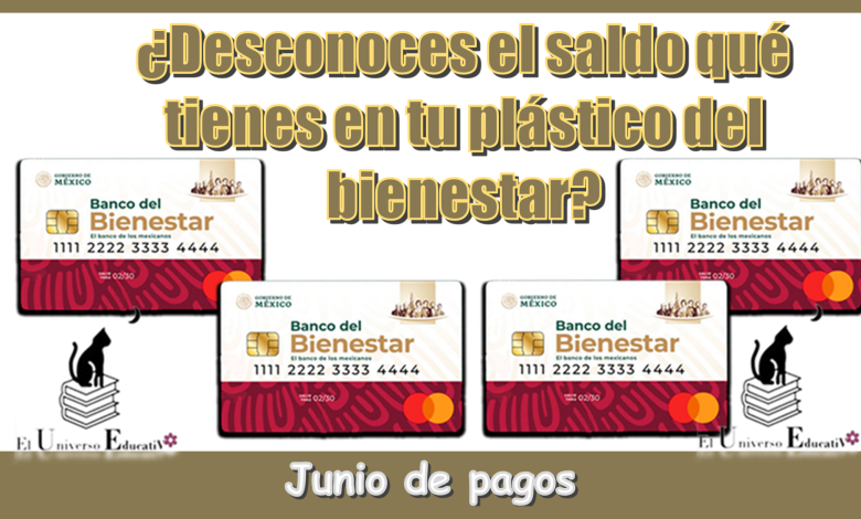 ¿Desconoces el saldo qué tienes en tu plástico del bienestar?...Junio de pagos 