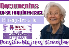 Documentos qué se requiere para el registro a la Pensión Mujeres Bienestar