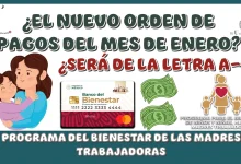 ¿EL NUEVO ORDEN DE PAGOS DEL MES DE ENERO SERÁ DE LA LETRA A-Z? | PROGRAMA DEL BIENESTAR DE LAS MADRES TRABAJADORAS 