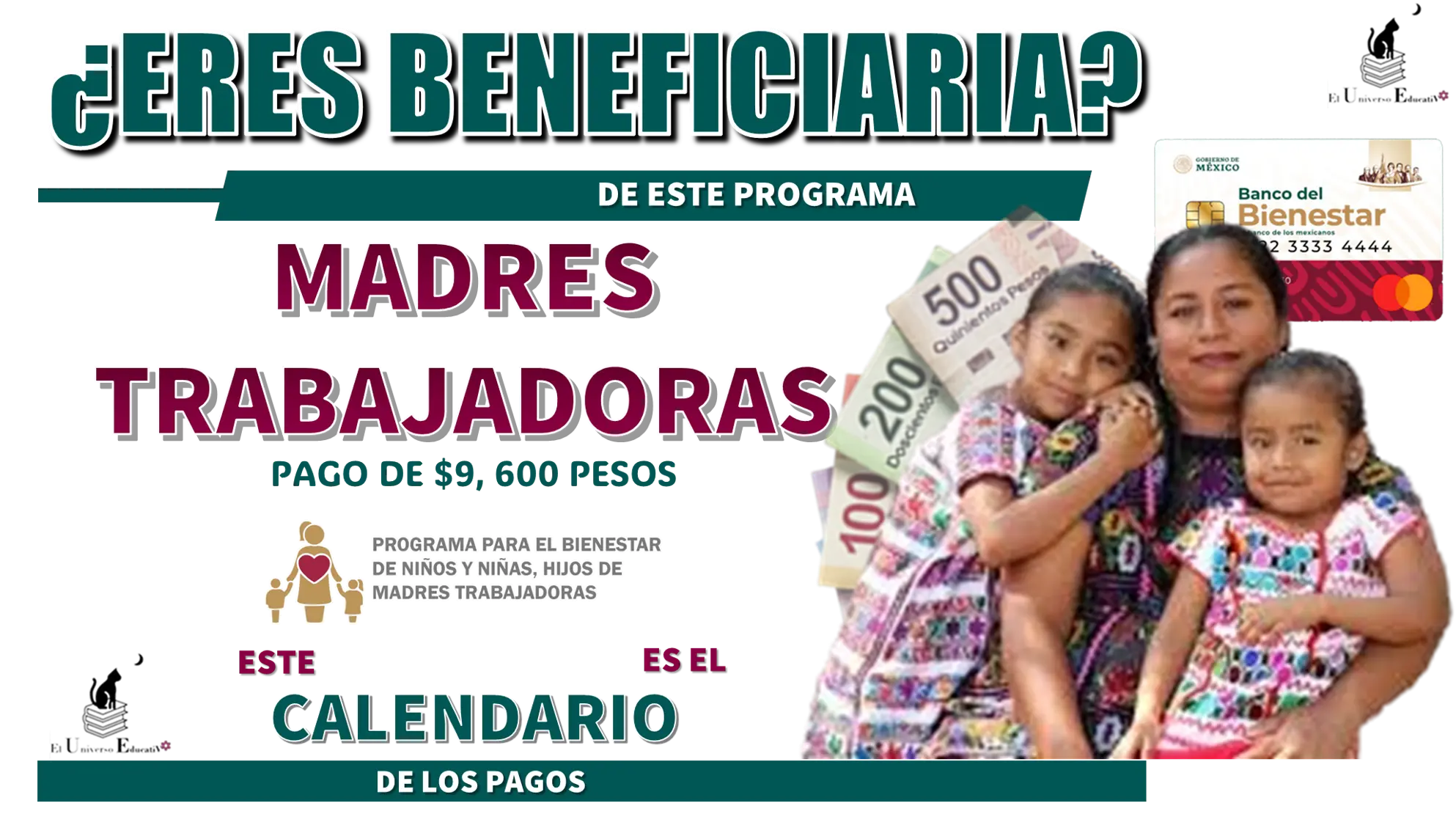 ¿ERES BENEFICIARIA DE ESTE PROGRAMA DE MADRES TRABAJADORAS? | PAGO DE $9,600 PESOS | ESTE ES EL CALENDARIO DE PAGOS