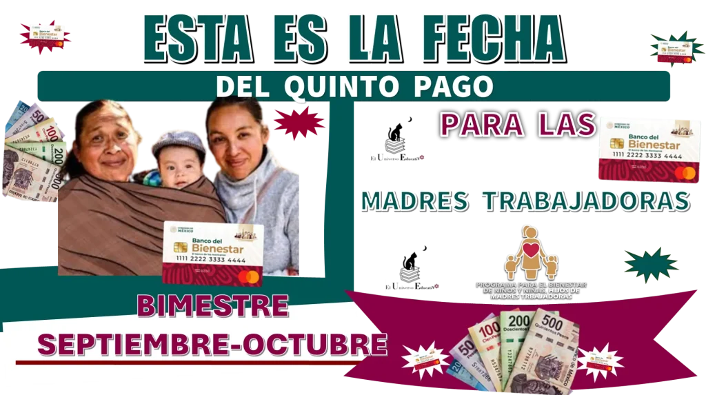 ESTA ES LA FECHA DEL QUINTO PAGO PARA LAS MADRES TRABAJADORAS | BIMESTRE DE SEPTIEMBRE-OCTUBRE