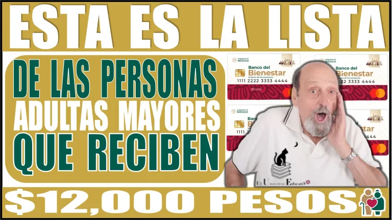 ESTA ES LA LISTA DE LAS PERSONAS ADULTAS MAYORES QUE RECIBEN UN PAGO DE HASTA $12,000 PESOS 