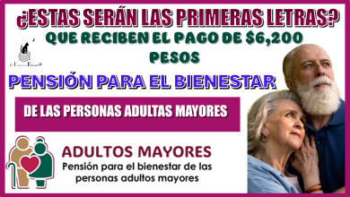 ¿ESTAS SERÁN LAS PRIMERAS LETRAS QUE RECIBEN EL PAGO DE $6,200 PESOS? | PENSIÓN PARA EL BIENESTAR DE LAS PERSONAS ADULTAS MAYORES DEL 2025