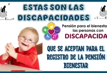 ESTAS SON LAS DISCAPACIDADES QUE SE AEPTAN PARA EL REGISTRO A LA PENSIÓN BIENESTAR 