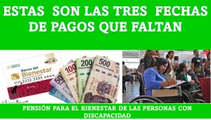 ESTAS SON LAS TRES FECHAS DE LOS PAGOS QUE FALTAN | PENSIÓN PARA EL BIENESTAR DE LAS PERSONAS CON DISCAPACIDAD