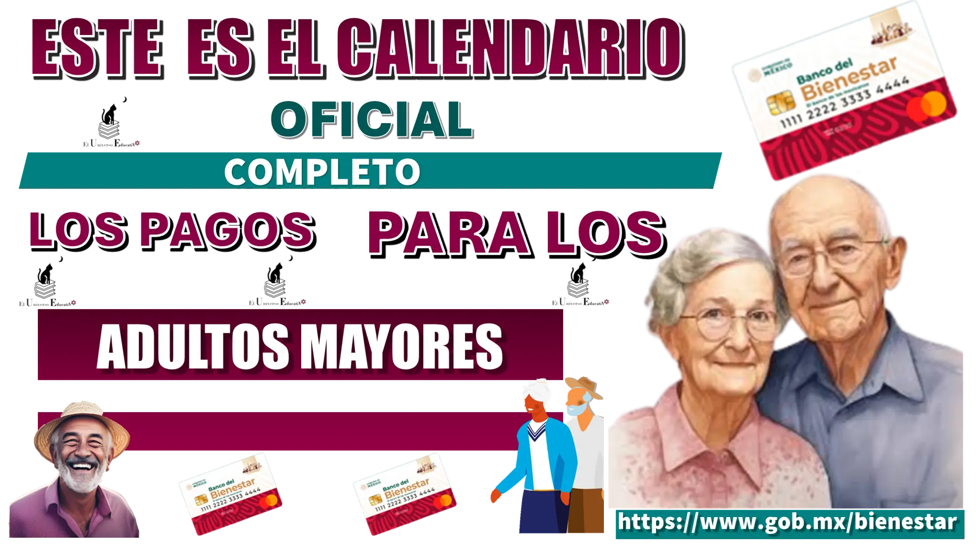 ESTE ES EL CALENDARIO OFICIAL COMPLETO DE LOS PAGOS PARA LOS ADULTOS MAYORES 