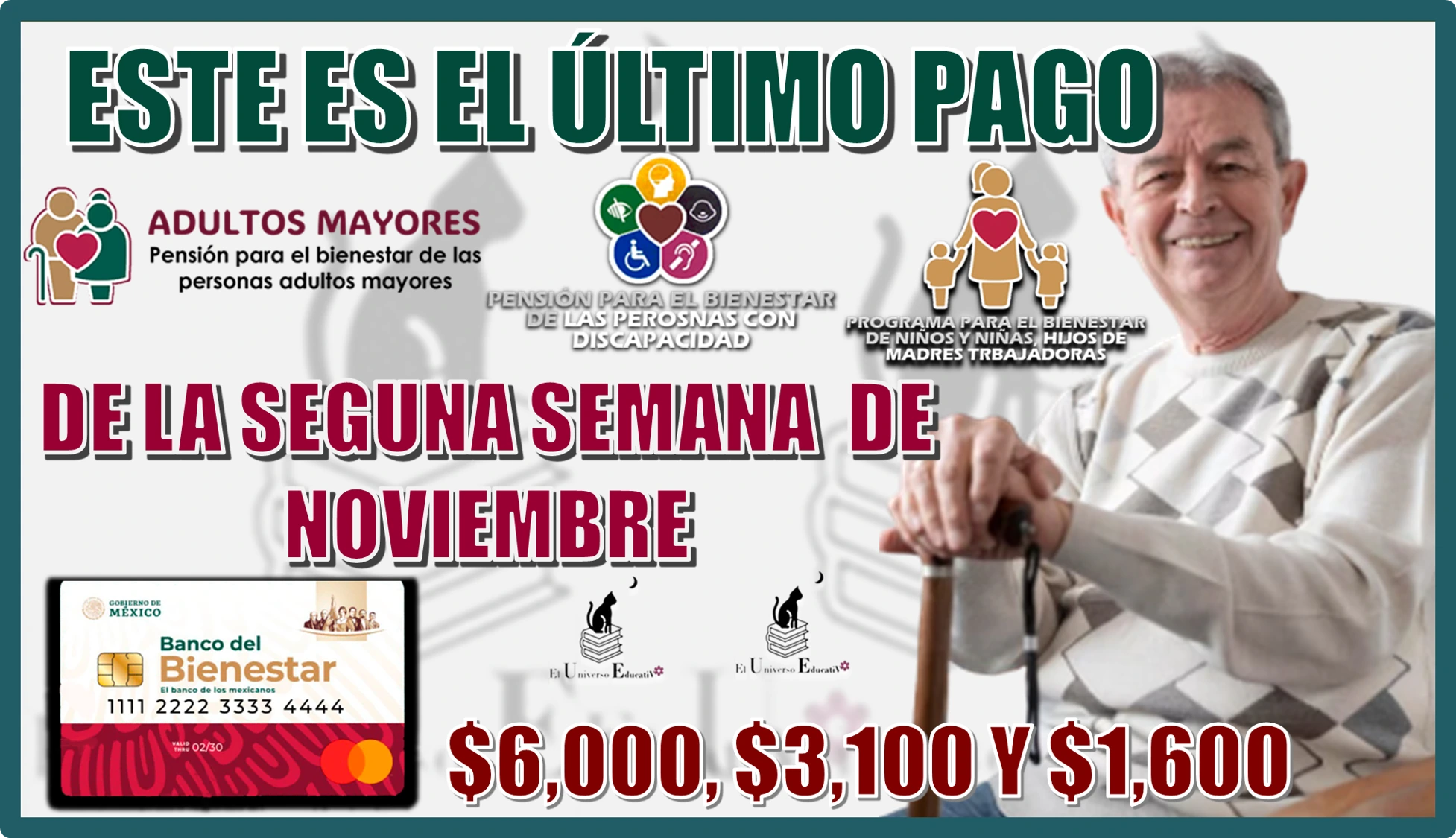 ESTE ES EL ÚLTIMO PAGO DE LA SEGUNDA SEMANA DE NOVIEMBRE | $6,000, $3,100 Y $1,600 PESOS… ¿QUIÉNES LO RECIBEN? 